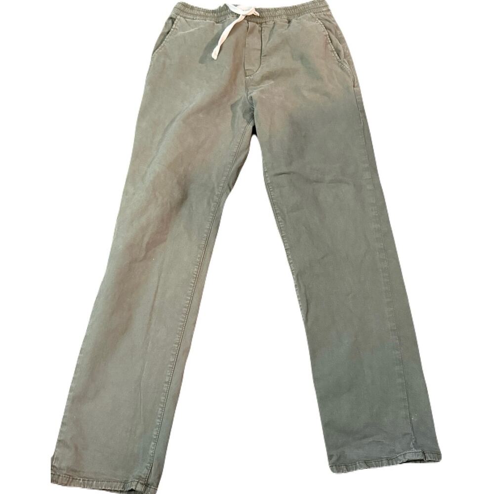 Marine Layer Slim Fit Drawstring Pants Men’s Large Olive Green Garment Dyed